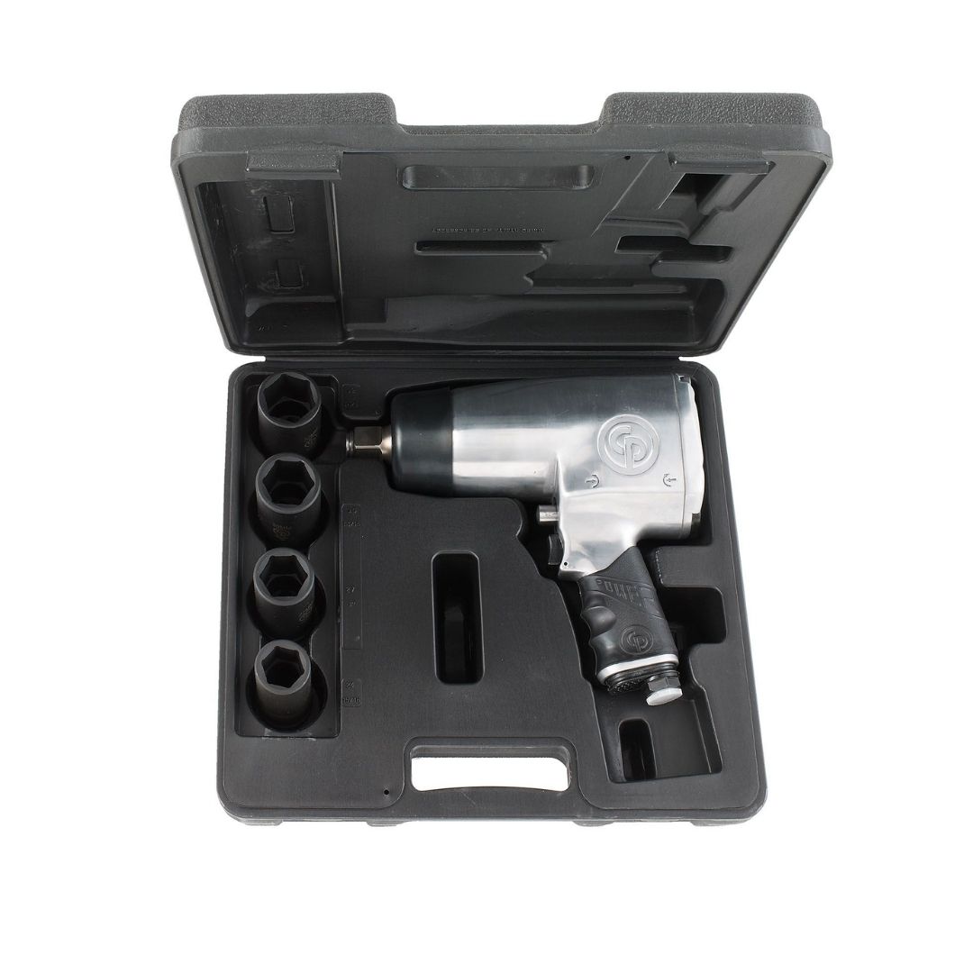 LLAVE DE IMPACTO NEUM. 3/4" + 4 DADOS LARGOS + MALETA - CP772HK  MOD. CA&Ntilde;ON CORTO CHICAGO PNEUMATIC 01