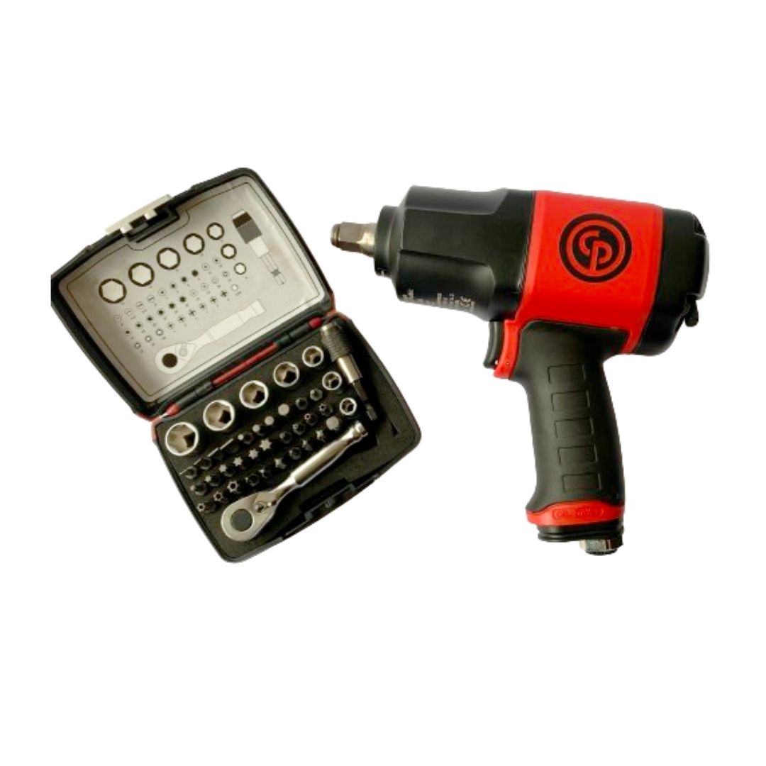 LLAVE DE IMPACTO NEUM. 1/2" + SET DE DADOS - CP7748+PACK MOD. CA&Ntilde;ON CORTO  CHICAGO PNEUMATIC 01