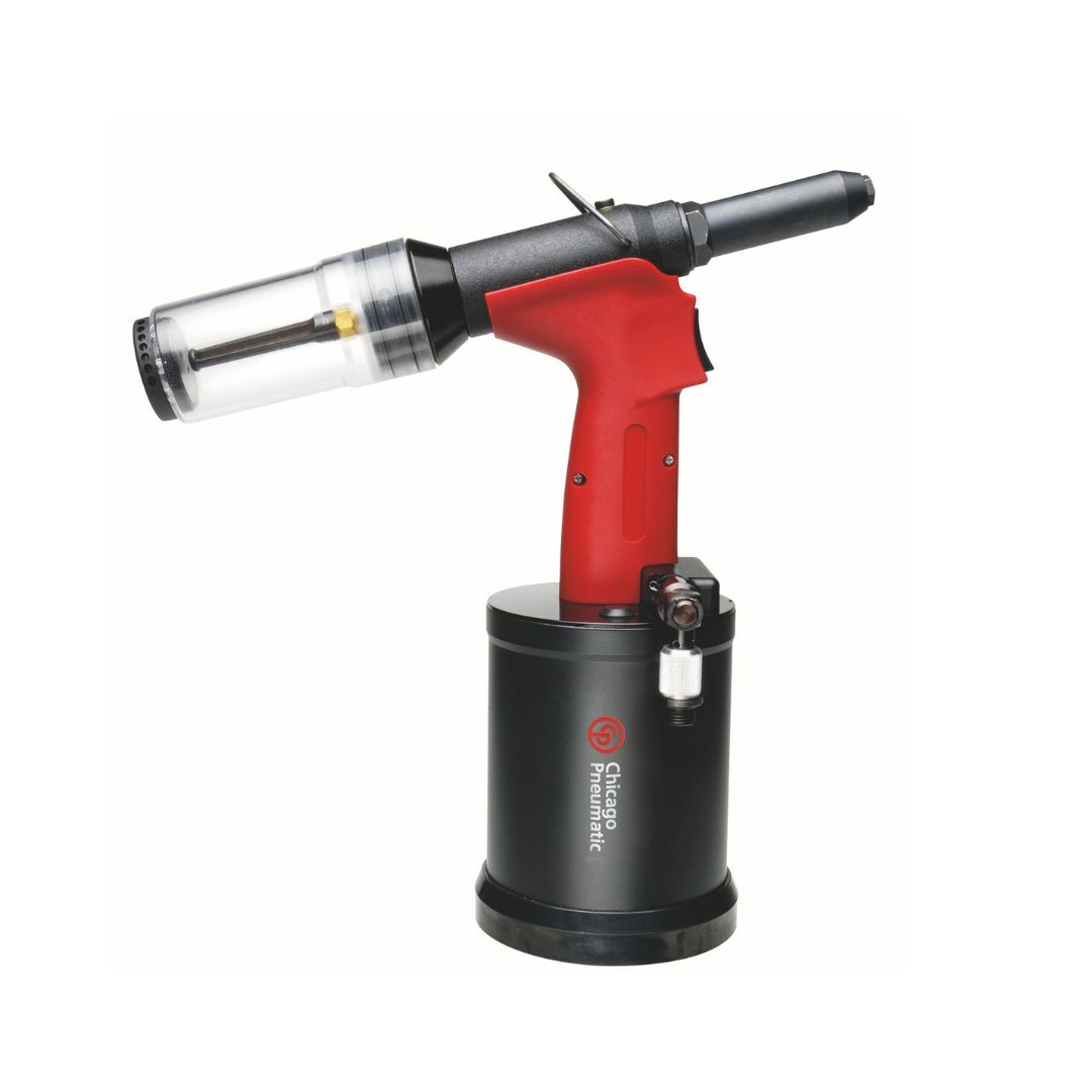 REMACHADORA NEUM. 1.6TON - 1.90KG - 4.3L/S - 56dB + PIEZAS DE PUNTA  MONO PERNO 3/16", 1/4" + ACCESORIOS - CP9884 01
