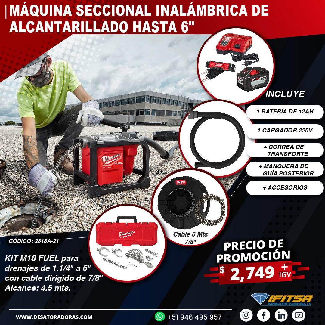  Promoci&oacute;n KIT M&aacute;quina seccional inal&aacute;mbrica de alcantarillado &ndash; C&oacute;digo: 2818A-21 01